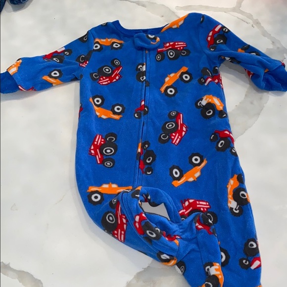 OshKosh B'gosh Other - Blue Fleece 6 month footie with cars! Barely worn!